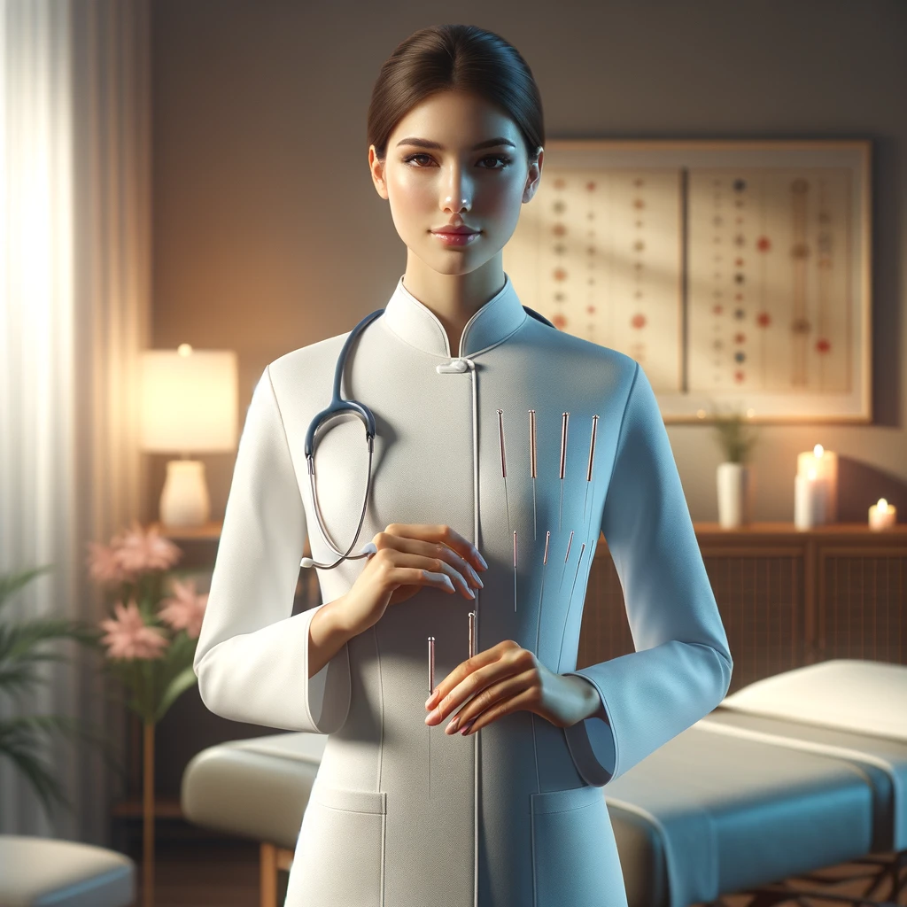 female acupuncture doctor